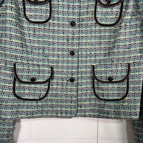 Tapemeasure Womens Tweed Blazer Size M Pit to Pit 19 inches y2k - Picture 4 of 12